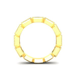 14K Gold Emerald Cut Three Quarter Way East West Eternity Milgrain Bezel Set Lab Grown Diamond Wedding Band Ring Emerald Cut ABB-517.2-LGD  - Abtin & Co.
