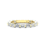 14K Gold Emerald Cut Three Quarter Way East West Eternity Modern Prong Set Lab Grown Diamond Wedding Band Ring Emerald Cut ABB-436.2-LGD  - Abtin & Co.
