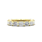 14K Gold Emerald Cut Three Quarter Way East West Eternity Modern Prong Set Lab Grown Diamond Wedding Band Ring Emerald Cut ABB-521.2-LGD  - Abtin & Co.