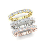 14K Gold Emerald Cut Three Quarter Way East West Eternity Modern Prong Set Lab Grown Diamond Wedding Band Ring Emerald Cut ABB-520.2-LGD  - Abtin & Co.