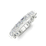 14K Gold Emerald Cut Three Quarter Way East West Eternity Modern Prong Set Lab Grown Diamond Wedding Band Ring Emerald Cut ABB-520.2-LGD  - Abtin & Co.