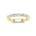 14K Gold Emerald Cut Three Quarter Way East West Eternity Modern Prong Set Lab Grown Diamond Wedding Band Ring Emerald Cut ABB-436.2-LGD  - Abtin & Co.