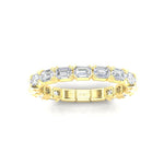 14K Gold Emerald Cut Three Quarter Way East West Eternity Modern Prong Set Lab Grown Diamond Wedding Band Ring Emerald Cut ABB-520.2-LGD  - Abtin & Co.