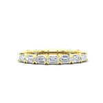 14K Gold Emerald Cut Three Quarter Way East West Eternity Modern Prong Set Lab Grown Diamond Wedding Band Ring Emerald Cut ABB-520.2-LGD  - Abtin & Co.