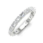 14K Gold Emerald Cut Three Quarter Way East West Eternity Modern Prong Set Lab Grown Diamond Wedding Band Ring Emerald Cut ABB-436.2-LGD  - Abtin & Co.