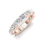 14K Gold Emerald Cut Three Quarter Way East West Eternity Modern Prong Set Lab Grown Diamond Wedding Band Ring Emerald Cut ABB-521.2-LGD  - Abtin & Co.