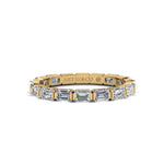 14K Gold Emerald Cut Three Quarter Way East West Eternity Modern Prong Set Lab Grown Diamond Wedding Band Ring Emerald Cut ABB-399.2-LGD  - Abtin & Co.