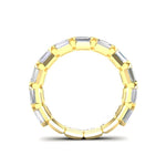 14K Gold Emerald Cut Three Quarter Way East West Eternity Modern Prong Set Lab Grown Diamond Wedding Band Ring Emerald Cut ABB-521.2-LGD  - Abtin & Co.