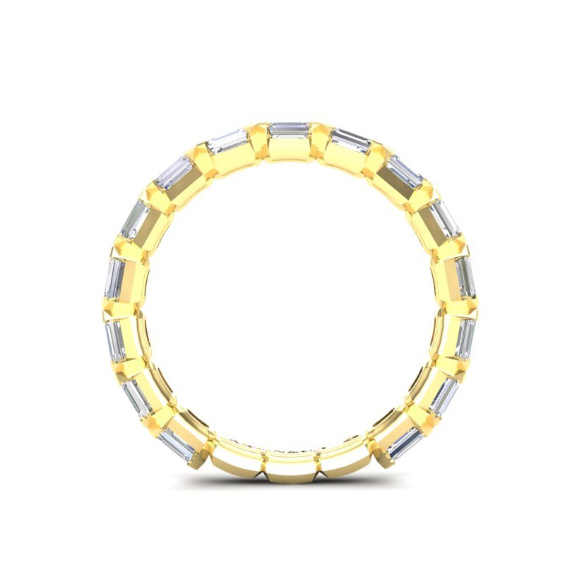 14K Gold Emerald Cut Three Quarter Way East West Eternity Modern Prong Set Lab Grown Diamond Wedding Band Ring Emerald Cut ABB-520.2-LGD  - Abtin & Co.