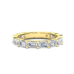 14K Gold Emerald Cut Three Quarter Way East West Eternity Prong Set Lab Grown Diamond Wedding Band Ring Emerald Cut ABB-435.2-LGD  - Abtin & Co.