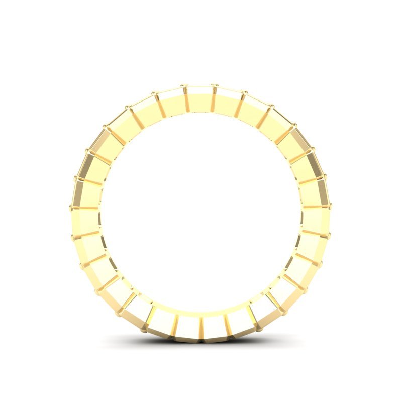 14K Gold Emerald Cut Three Quarter Way Eternity Half Bezel Set Lab Grown Diamond Wedding Band Ring Emerald Cut ABB-396.2-LGD  - Abtin & Co.
