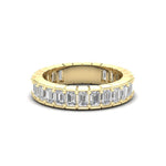 14K Gold Emerald Cut Three Quarter Way Eternity Half Bezel Set Lab Grown Diamond Wedding Band Ring Emerald Cut ABB-396.2-LGD  - Abtin & Co.