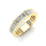14K Gold Emerald Cut Three Quarter Way Eternity Half Bezel Set Lab Grown Diamond Wedding Band Ring Emerald Cut ABB-396.2-LGD  - Abtin & Co.
