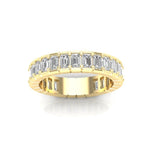 14K Gold Emerald Cut Three Quarter Way Eternity Half Bezel Set Lab Grown Diamond Wedding Band Ring Emerald Cut ABB-396.2-LGD  - Abtin & Co.