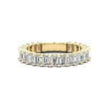 14K Gold Emerald Cut Three Quarter Way Eternity Prong Set Lab Grown Diamond Wedding Band Ring Emerald Cut ABB-395.2-LGD  - Abtin & Co.