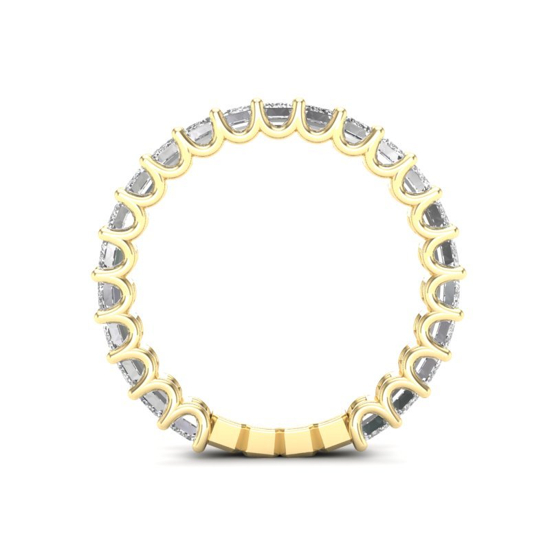 14K Gold Emerald Cut Three Quarter Way Eternity Prong Set Lab Grown Diamond Wedding Band Ring Emerald Cut ABB-395.2-LGD  - Abtin & Co.