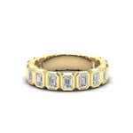 14K Gold Emerald Cut Three Quarter Way Vertical Eternity Bezel Set Lab Grown Diamond Wedding Band Ring Emerald Cut ABB-397.2-LGD  - Abtin & Co.