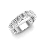 14K Gold Emerald Cut Three Quarter Way Vertical Eternity Bezel Set Lab Grown Diamond Wedding Band Ring Emerald Cut ABB-397.2-LGD  - Abtin & Co.