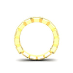 14K Gold Emerald Cut Three Quarter Way Vertical Eternity Milgrain Bezel Set Lab Grown Diamond Wedding Band Ring Emerald Cut ABB-519.2-LGD  - Abtin & Co.