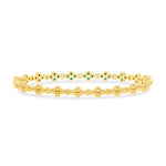 14K Gold Emerald & Diamond Clover Bangle Bangle   - Abtin & Co.