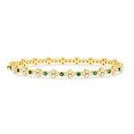 14K Gold Emerald & Diamond Clover Bangle Bangle   - Abtin & Co.