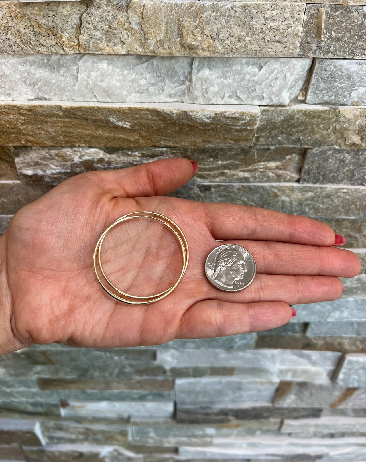 14K Gold Endless Large Tube Hoop earrings Earring ABGE-100.3-1.5-G  - Abtin & Co.