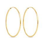 14K Gold Endless Large Tube Hoop earrings Earring ABGE-100.3-1.5-G  - Abtin & Co.