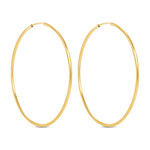 14K Gold Endless Large Tube Hoop earrings Earring ABGE-100.4-1.5-G  - Abtin & Co.
