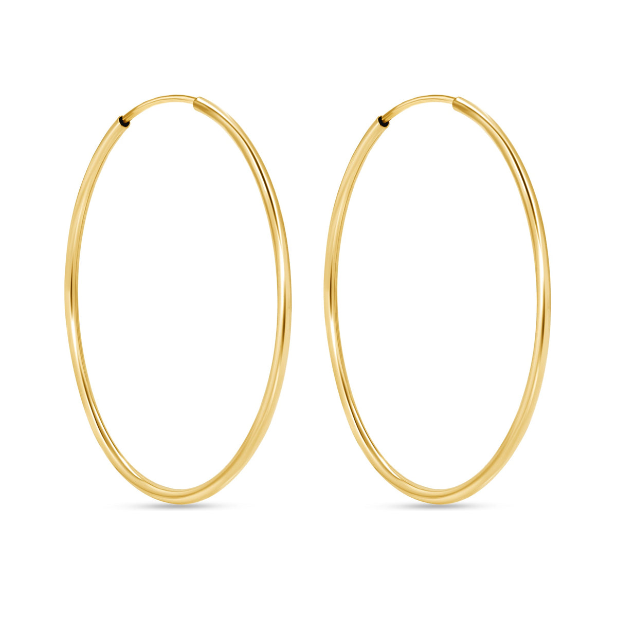 14K Gold Endless Medium Tube Hoop earrings Earring ABGE-100.2-1.5-G  - Abtin & Co.