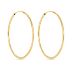 14K Gold Endless Medium Tube Hoop earrings Earring ABGE-100.2-1.5-G  - Abtin & Co.