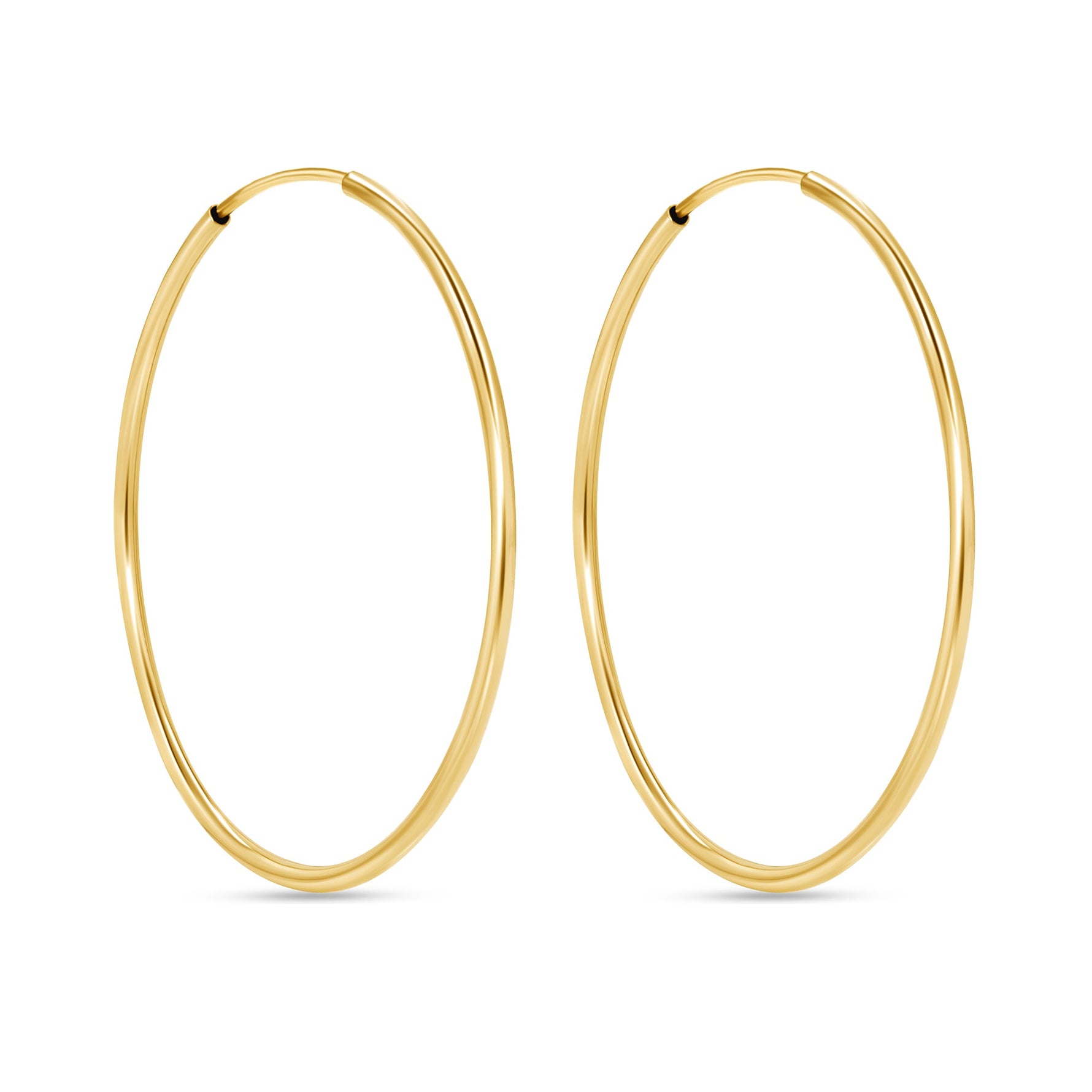 14K Gold Endless Medium Tube Hoop earrings Earring ABGE-100.2-1.5-G  - Abtin & Co.