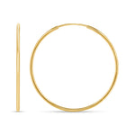 14K Gold Endless Medium Tube Hoop earrings Earring ABGE-100.2-1.5-G  - Abtin & Co.