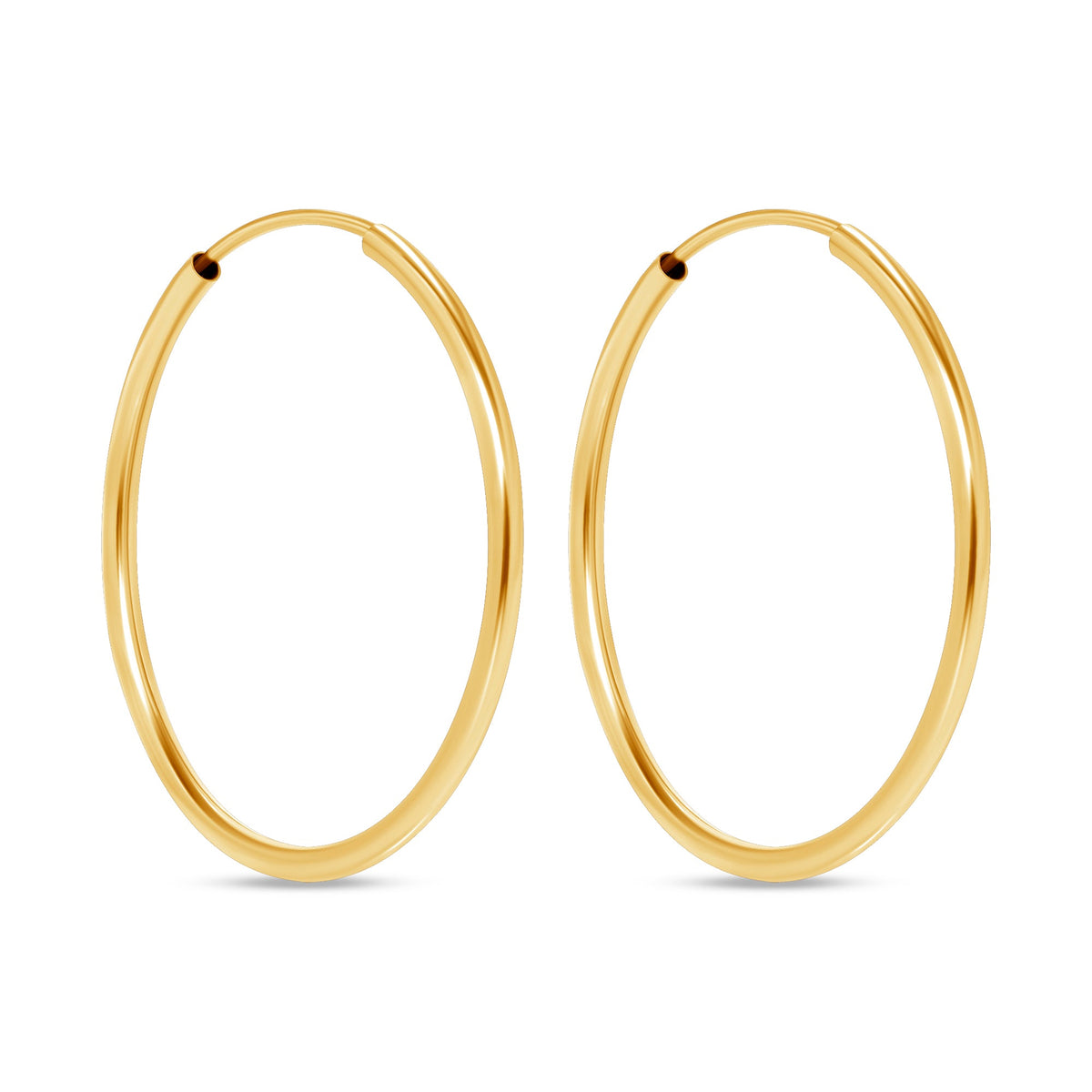 14K Gold Endless Tube Hoop earrings Earring ABGE-100.1-1.5-G  - Abtin & Co.