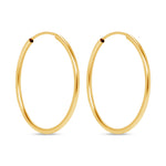 14K Gold Endless Tube Hoop earrings Earring ABGE-100.1-1.5-G  - Abtin & Co.