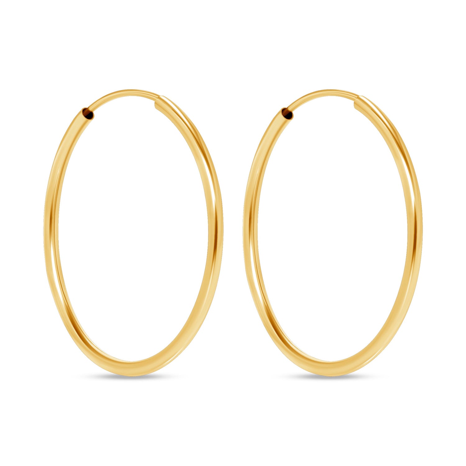 14K Gold Endless Tube Hoop earrings Earring ABGE-100.1-1.5-G  - Abtin & Co.