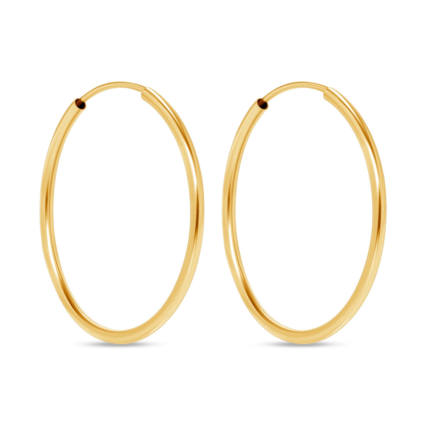 14K Gold Endless Tube Hoop earrings Earring ABGE-100.1-1.5-G  - Abtin & Co.