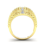 14K Gold Fancy Dome Diamond Ring Band Ring ABB-620.3-D-3  - Abtin & Co.