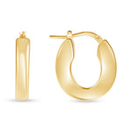 14K Gold Flat Huggie Earrings Earring ABGE-111-G  - Abtin & Co.