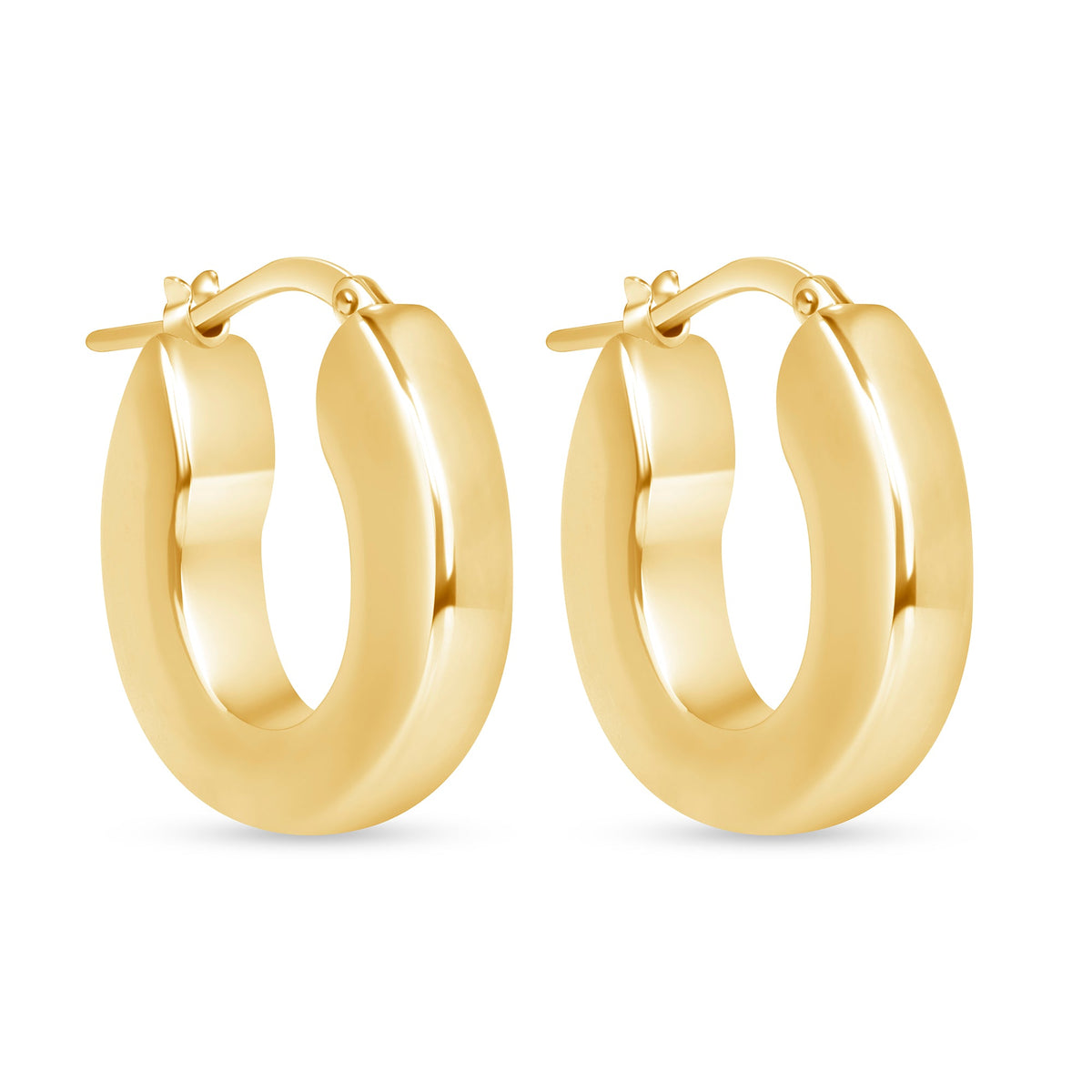14K Gold Flat Huggie Earrings Earring ABGE-111-G  - Abtin & Co.