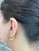 14K Gold Flat Huggie Earrings Earring ABGE-111-G  - Abtin & Co.