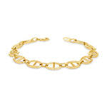 14K Gold Flat Oval Link Chain Bracelet Bracelet ABGBR-109-G  - Abtin & Co.