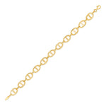 14K Gold Flat Oval Link Chain Bracelet Bracelet ABGBR-109-G  - Abtin & Co.