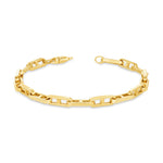 14K Gold Flat Paper Clip Bracelet Bracelet   - Abtin & Co.