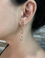 14K Gold Graduated Chain-link Drop Earrings Earring   - Abtin & Co.