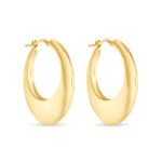 14K Gold Graduating Hoop Earrings Earring ABGE-128-G  - Abtin & Co.