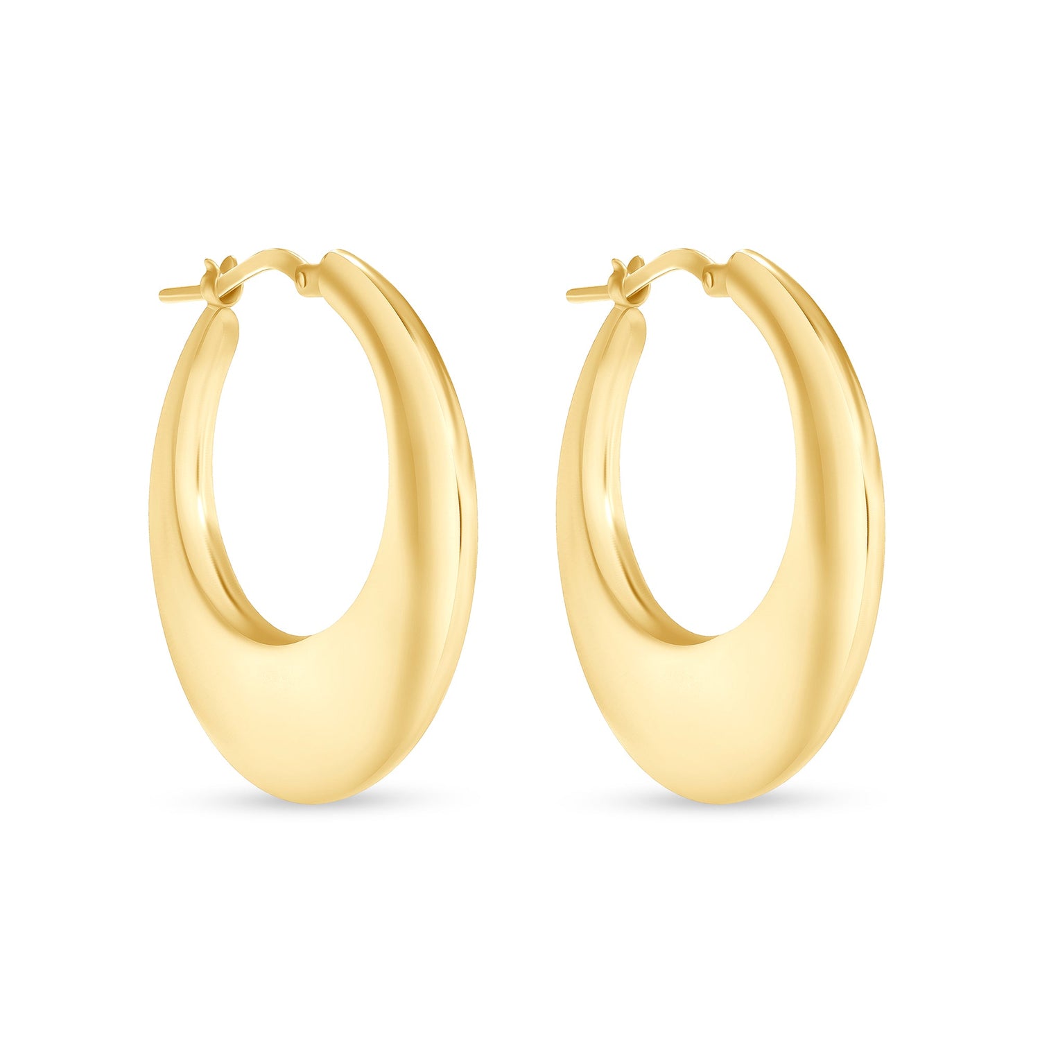 14K Gold Graduating Hoop Earrings Earring ABGE-128-G  - Abtin & Co.