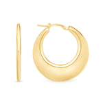 14K Gold Graduating Hoop Earrings Earring ABGE-128-G  - Abtin & Co.