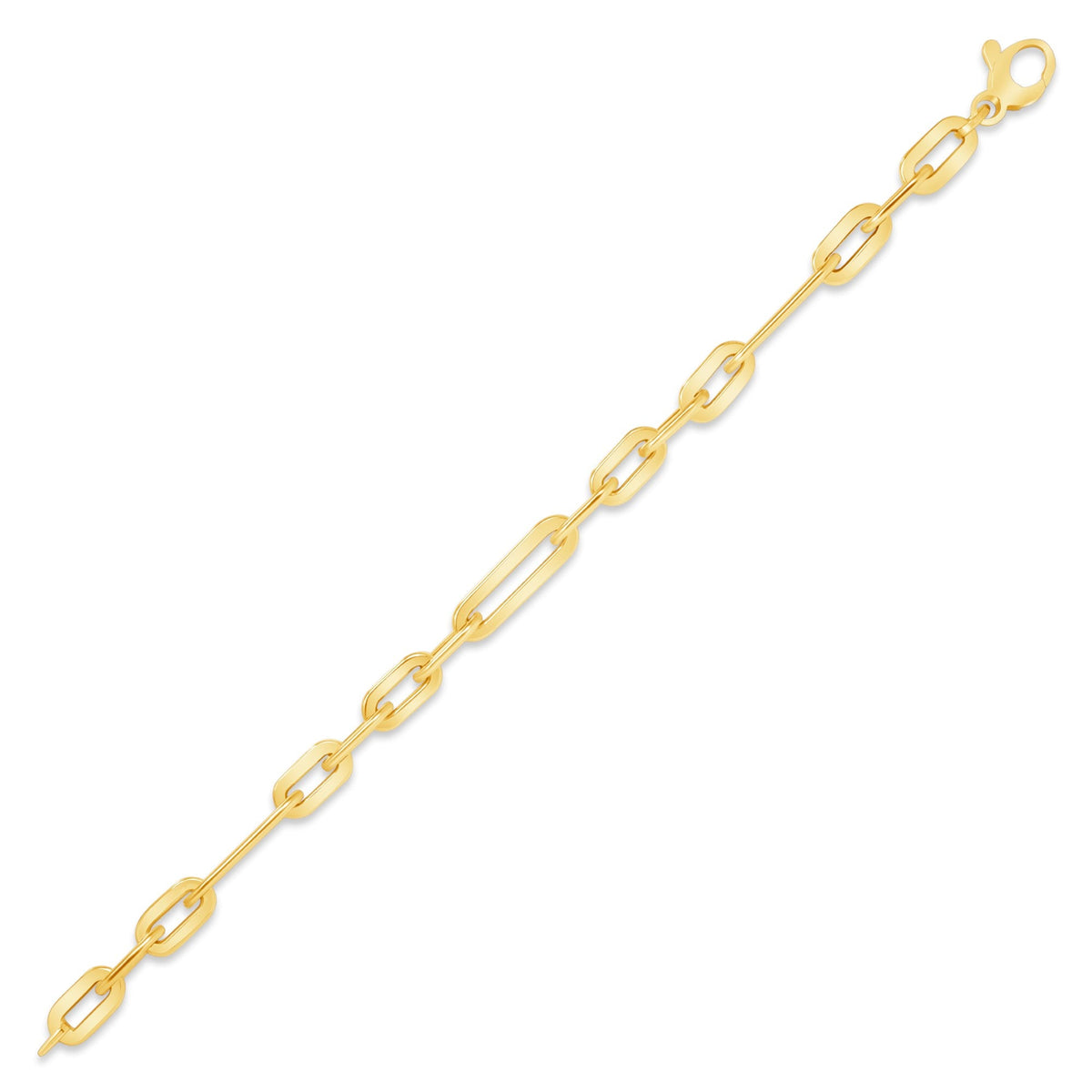 14K Gold Grand Flat Paper Clip Bracelet Bracelet ABGBR-108-G  - Abtin & Co.