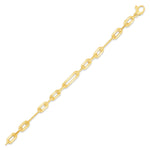 14K Gold Grand Flat Paper Clip Bracelet Bracelet ABGBR-108-G  - Abtin & Co.