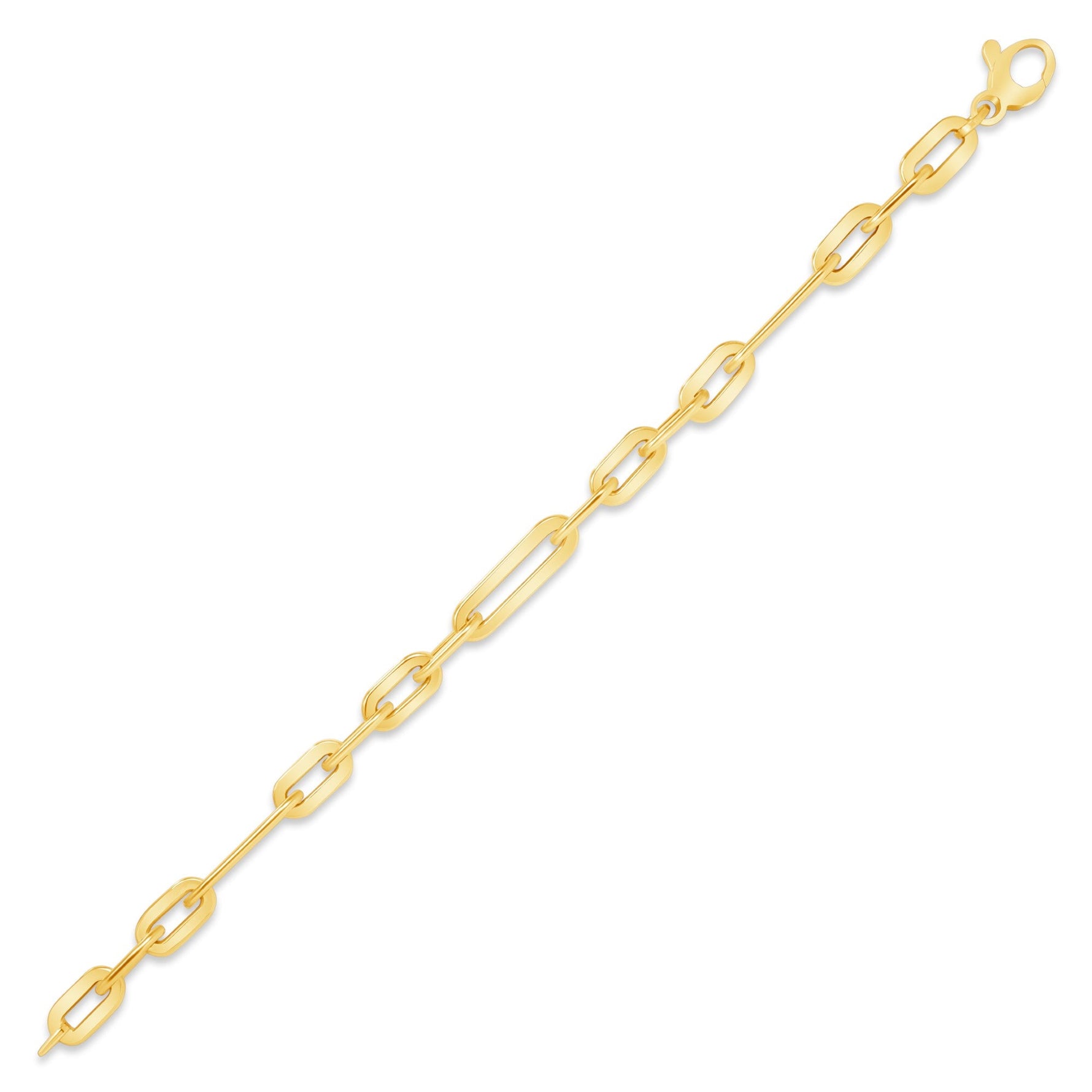 14K Gold Grand Flat Paper Clip Bracelet Bracelet ABGBR-108-G  - Abtin & Co.
